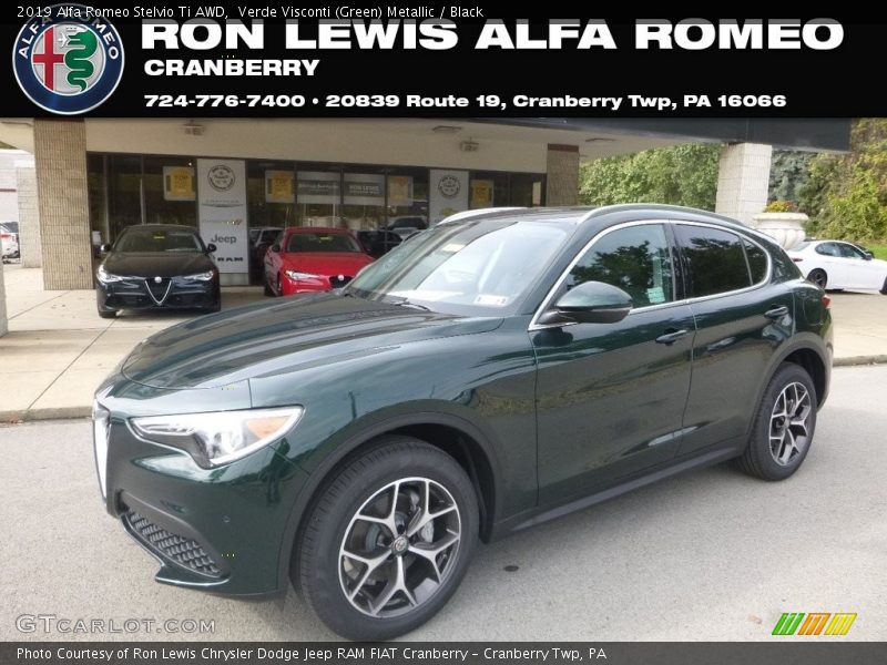 Verde Visconti (Green) Metallic / Black 2019 Alfa Romeo Stelvio Ti AWD