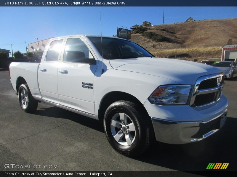 Bright White / Black/Diesel Gray 2018 Ram 1500 SLT Quad Cab 4x4