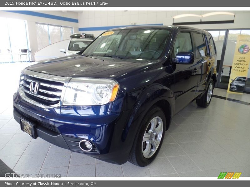 Obsidian Blue Pearl / Gray 2015 Honda Pilot EX-L 4WD