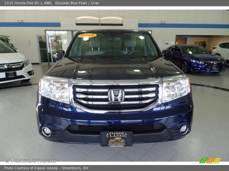 Obsidian Blue Pearl / Gray 2015 Honda Pilot EX-L 4WD