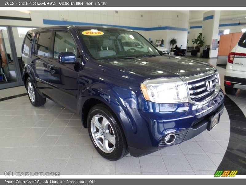 Obsidian Blue Pearl / Gray 2015 Honda Pilot EX-L 4WD