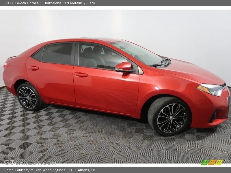 Barcelona Red Metallic / Black 2014 Toyota Corolla S