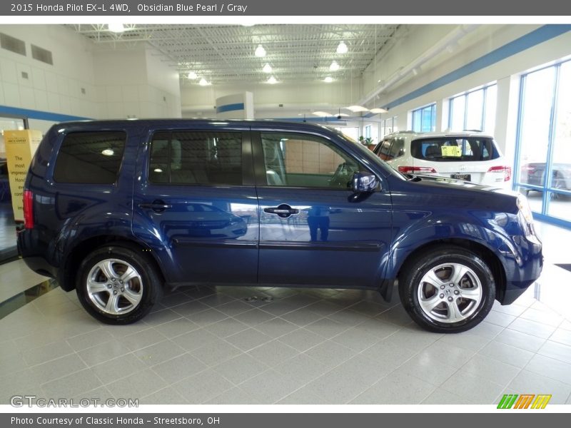 Obsidian Blue Pearl / Gray 2015 Honda Pilot EX-L 4WD