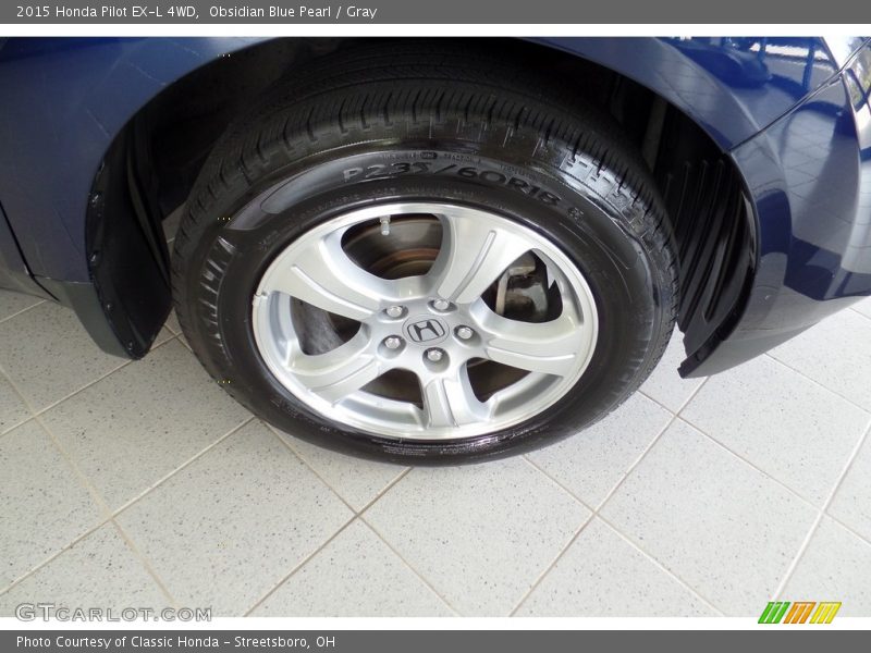 Obsidian Blue Pearl / Gray 2015 Honda Pilot EX-L 4WD