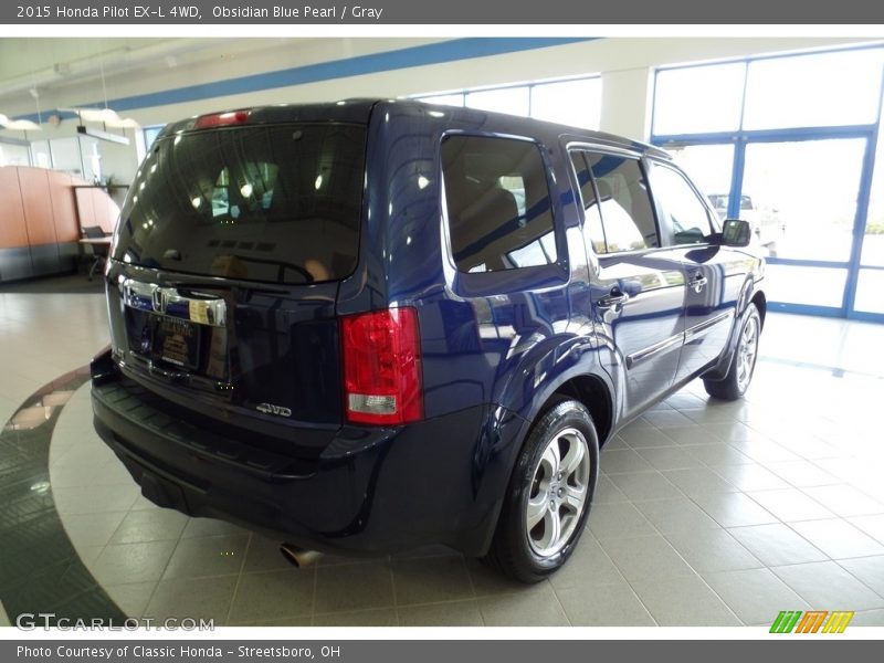 Obsidian Blue Pearl / Gray 2015 Honda Pilot EX-L 4WD