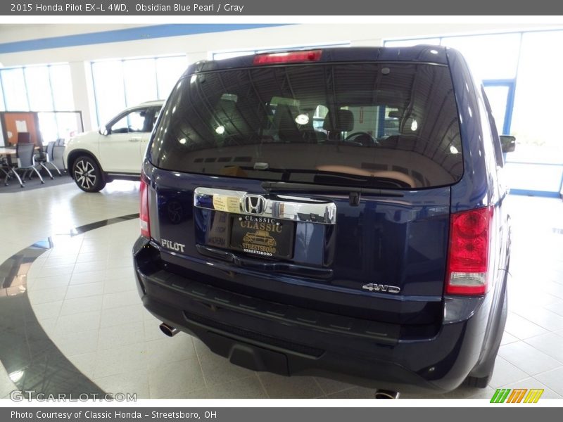 Obsidian Blue Pearl / Gray 2015 Honda Pilot EX-L 4WD