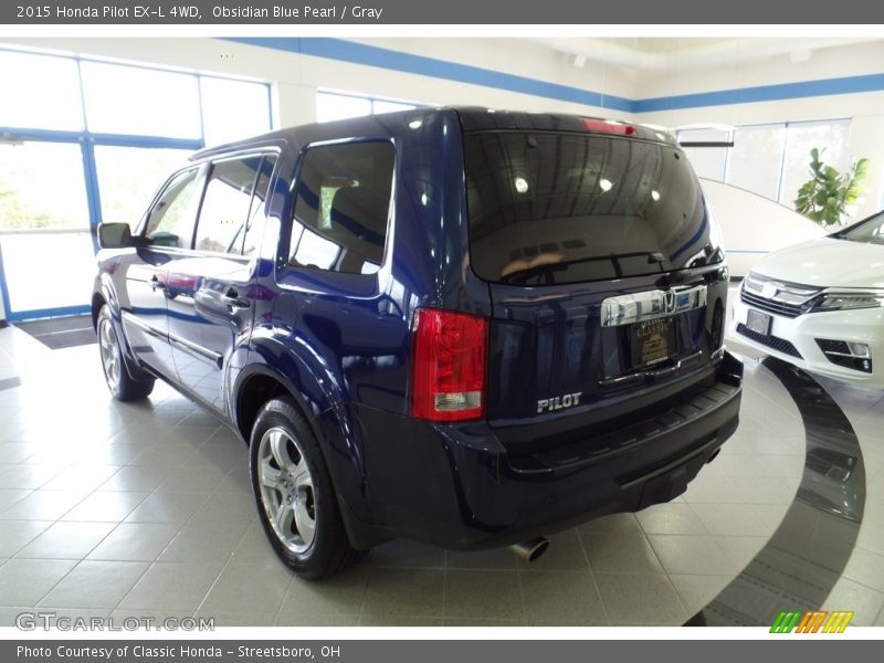 Obsidian Blue Pearl / Gray 2015 Honda Pilot EX-L 4WD