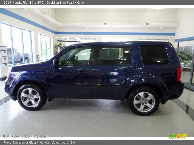Obsidian Blue Pearl / Gray 2015 Honda Pilot EX-L 4WD