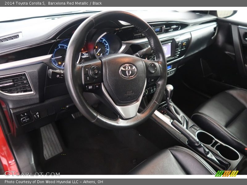 Barcelona Red Metallic / Black 2014 Toyota Corolla S