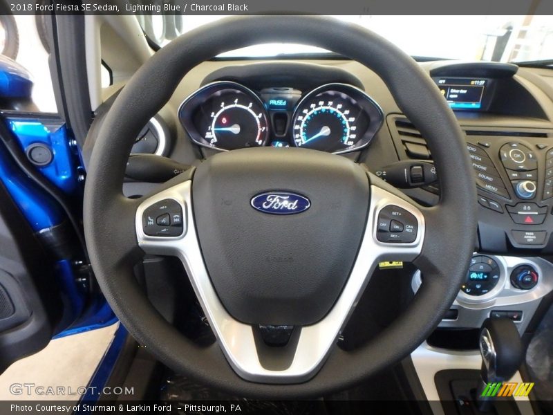Lightning Blue / Charcoal Black 2018 Ford Fiesta SE Sedan