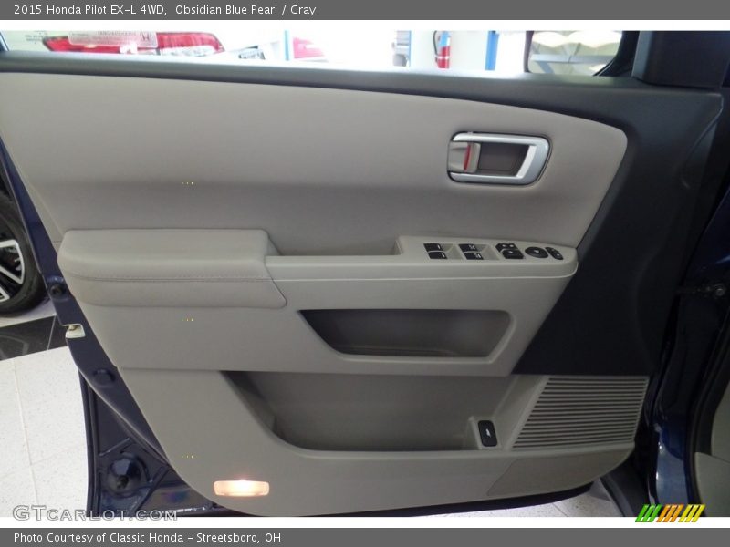 Obsidian Blue Pearl / Gray 2015 Honda Pilot EX-L 4WD
