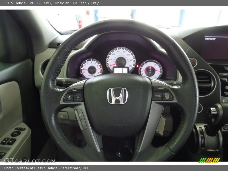 Obsidian Blue Pearl / Gray 2015 Honda Pilot EX-L 4WD