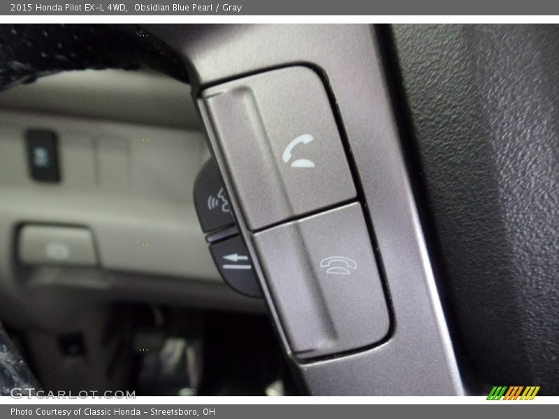 Obsidian Blue Pearl / Gray 2015 Honda Pilot EX-L 4WD