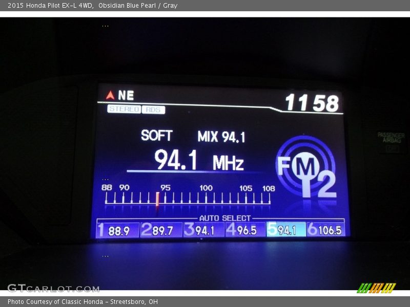 Obsidian Blue Pearl / Gray 2015 Honda Pilot EX-L 4WD
