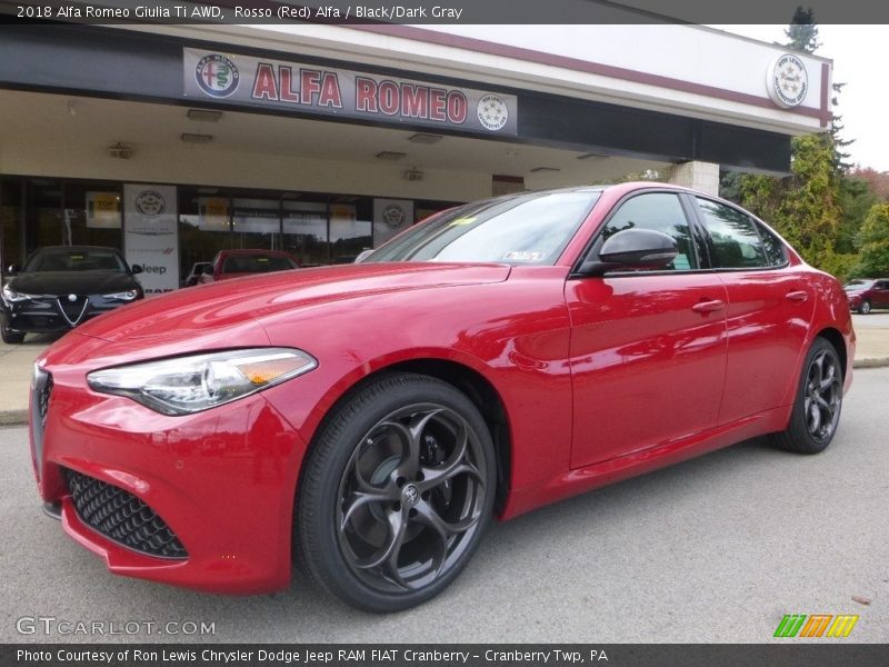 Rosso (Red) Alfa / Black/Dark Gray 2018 Alfa Romeo Giulia Ti AWD