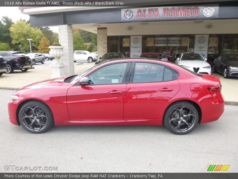 Rosso (Red) Alfa / Black/Dark Gray 2018 Alfa Romeo Giulia Ti AWD