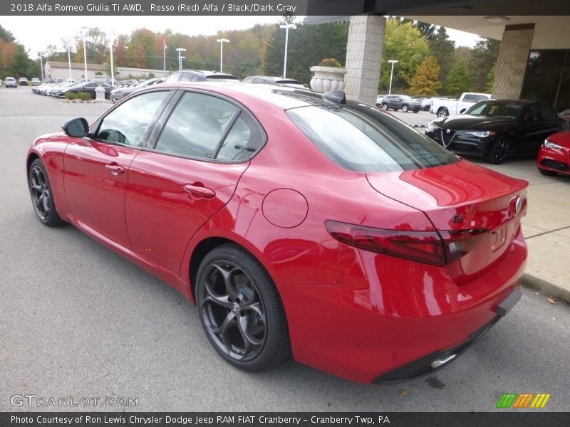 Rosso (Red) Alfa / Black/Dark Gray 2018 Alfa Romeo Giulia Ti AWD