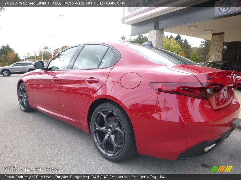 Rosso (Red) Alfa / Black/Dark Gray 2018 Alfa Romeo Giulia Ti AWD