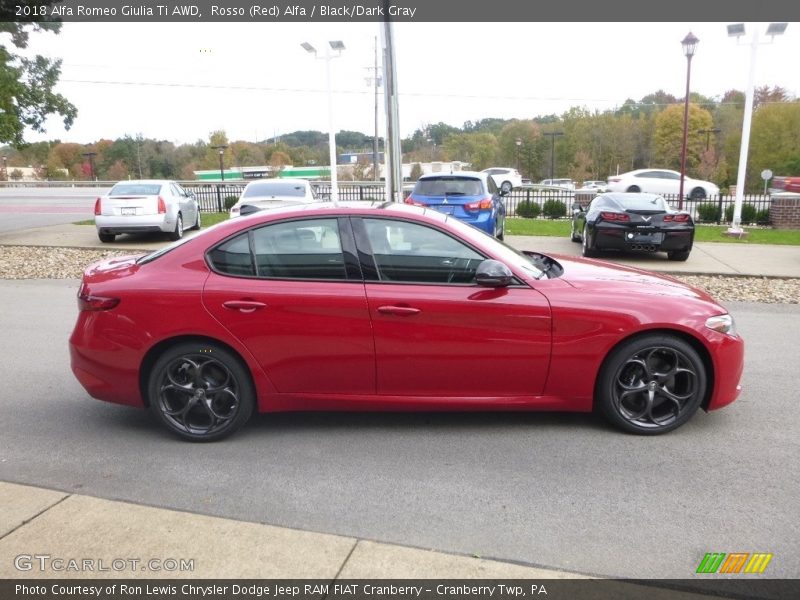 Rosso (Red) Alfa / Black/Dark Gray 2018 Alfa Romeo Giulia Ti AWD