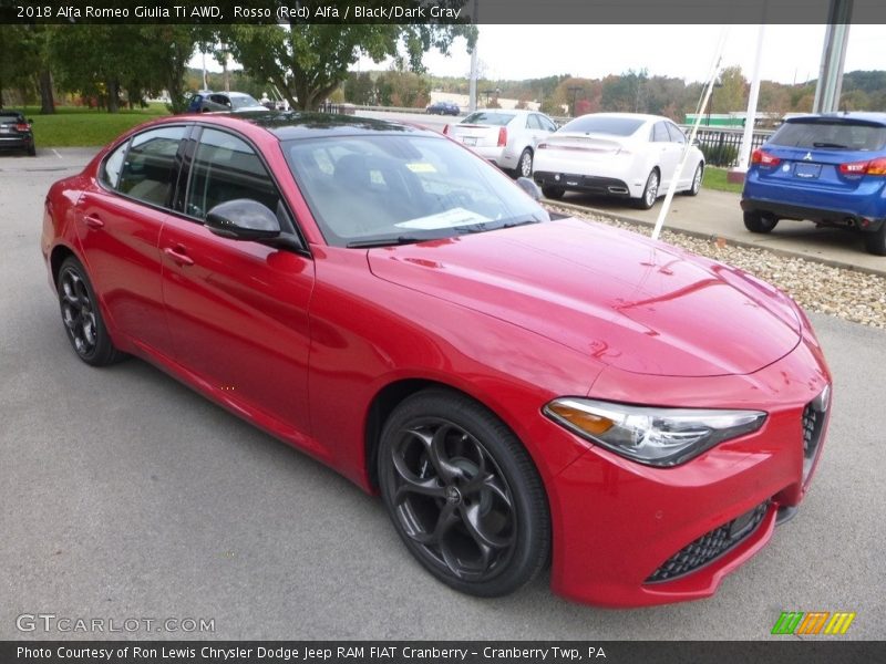 Rosso (Red) Alfa / Black/Dark Gray 2018 Alfa Romeo Giulia Ti AWD