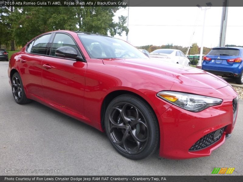 Rosso (Red) Alfa / Black/Dark Gray 2018 Alfa Romeo Giulia Ti AWD