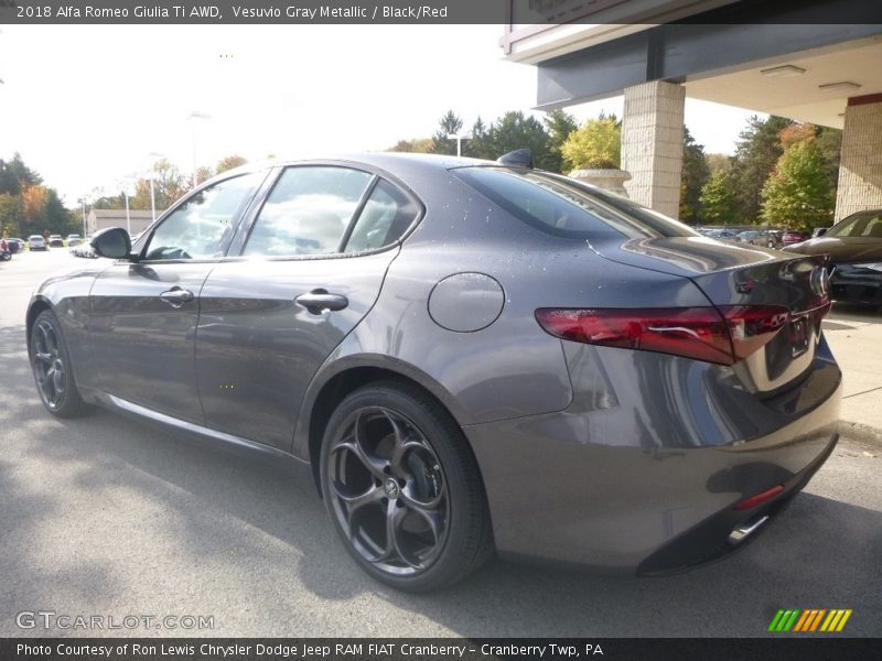 Vesuvio Gray Metallic / Black/Red 2018 Alfa Romeo Giulia Ti AWD