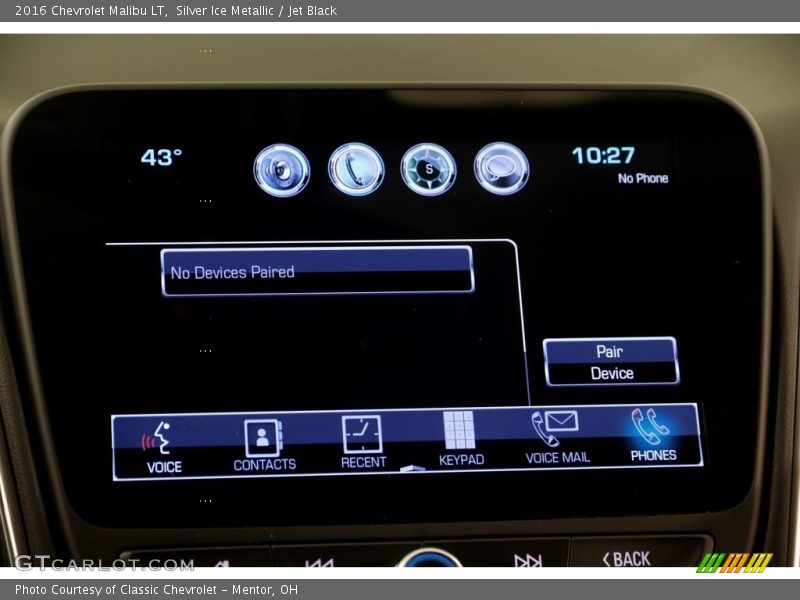 Silver Ice Metallic / Jet Black 2016 Chevrolet Malibu LT