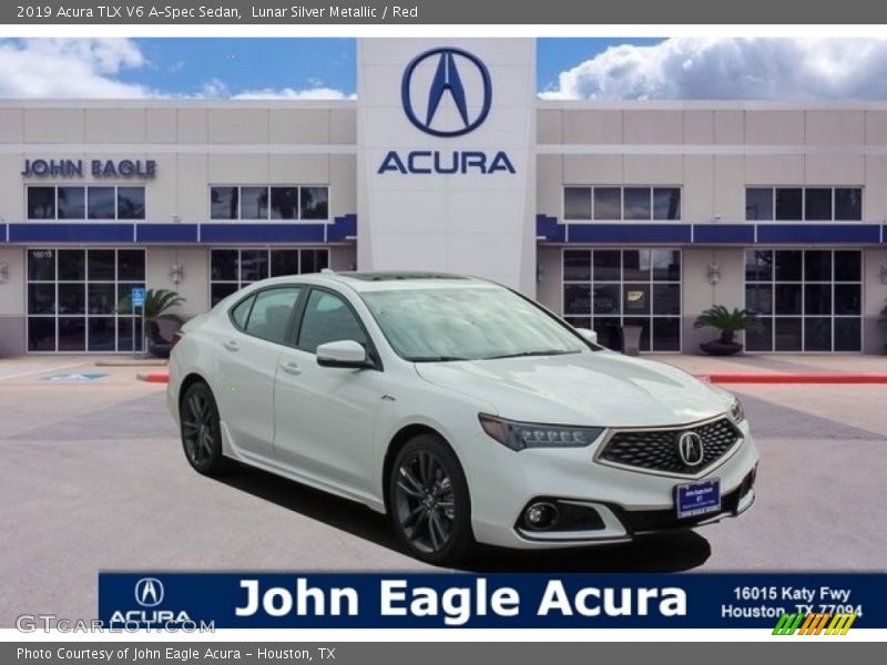 Lunar Silver Metallic / Red 2019 Acura TLX V6 A-Spec Sedan