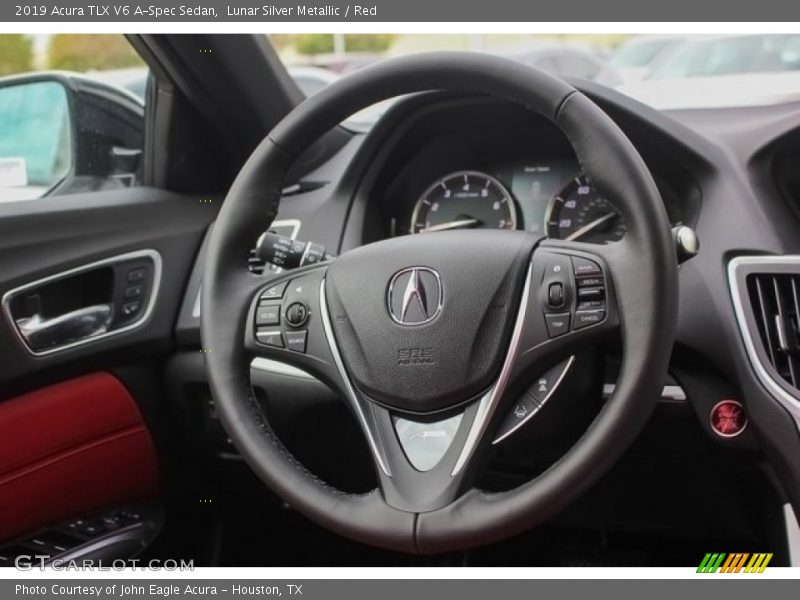 Lunar Silver Metallic / Red 2019 Acura TLX V6 A-Spec Sedan