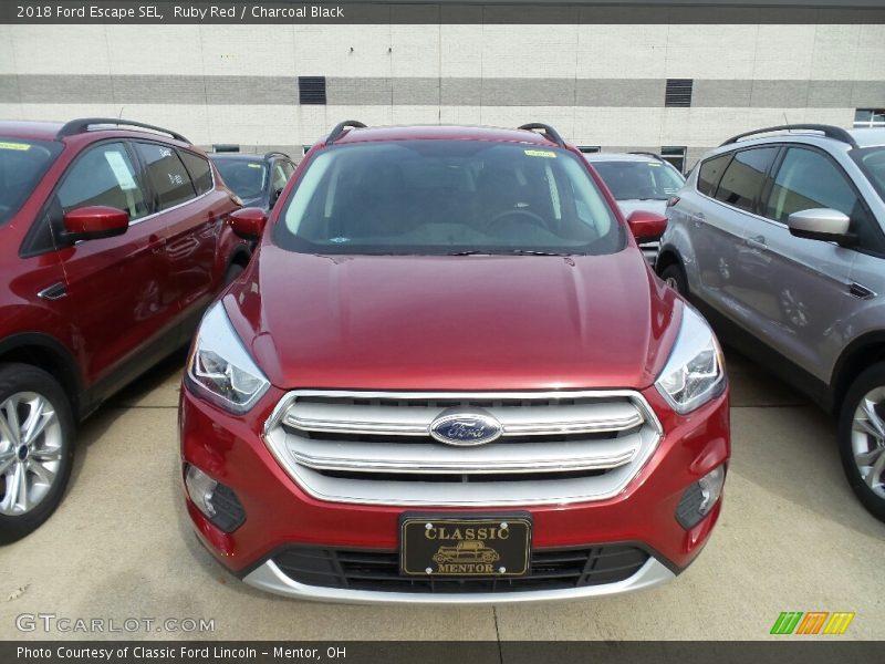 Ruby Red / Charcoal Black 2018 Ford Escape SEL