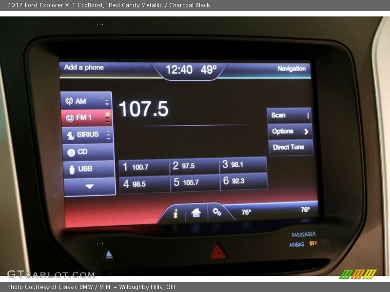 Red Candy Metallic / Charcoal Black 2012 Ford Explorer XLT EcoBoost