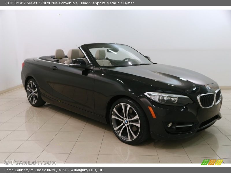 Black Sapphire Metallic / Oyster 2016 BMW 2 Series 228i xDrive Convertible