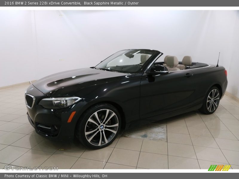 Black Sapphire Metallic / Oyster 2016 BMW 2 Series 228i xDrive Convertible