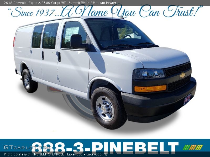 Summit White / Medium Pewter 2018 Chevrolet Express 3500 Cargo WT