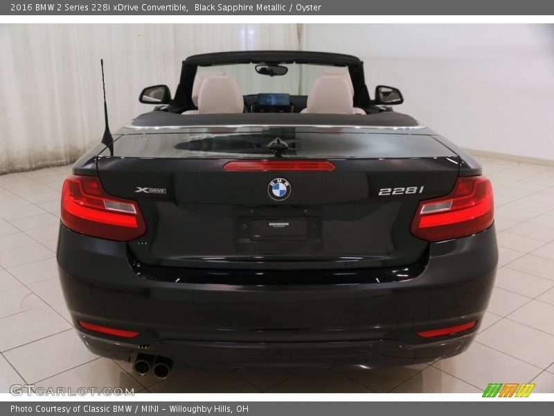 Black Sapphire Metallic / Oyster 2016 BMW 2 Series 228i xDrive Convertible