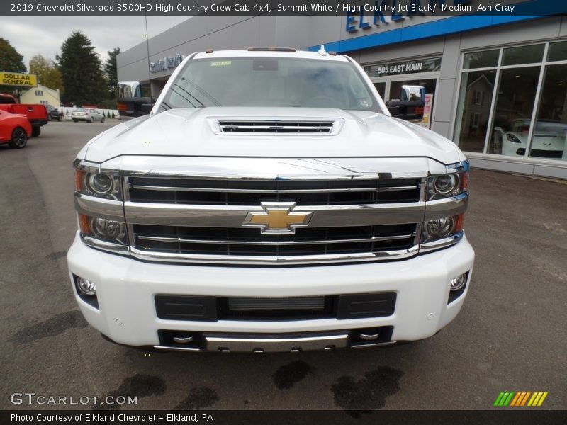 Summit White / High Country Jet Black/­Medium Ash Gray 2019 Chevrolet Silverado 3500HD High Country Crew Cab 4x4