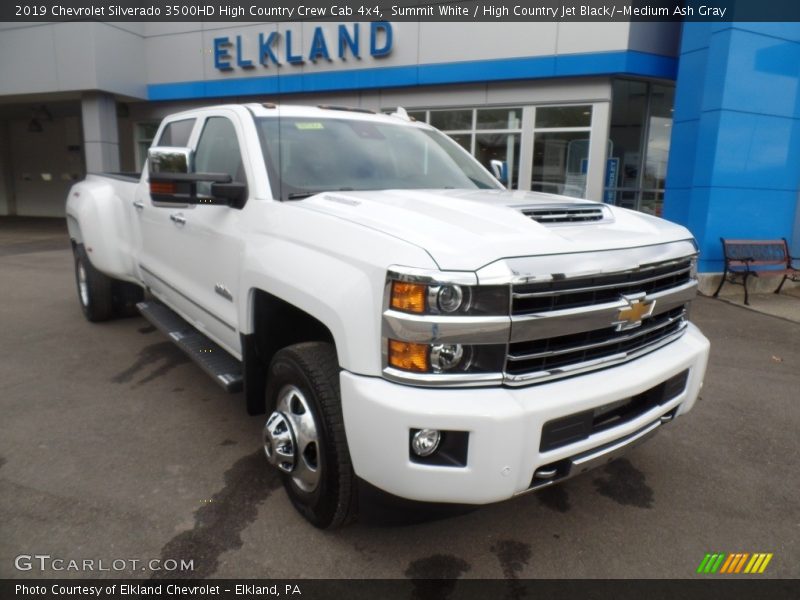 Summit White / High Country Jet Black/­Medium Ash Gray 2019 Chevrolet Silverado 3500HD High Country Crew Cab 4x4