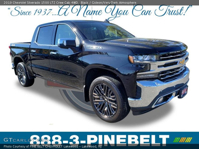 Black / Gideon/Very Dark Atmosphere 2019 Chevrolet Silverado 1500 LTZ Crew Cab 4WD