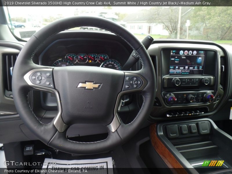 Summit White / High Country Jet Black/­Medium Ash Gray 2019 Chevrolet Silverado 3500HD High Country Crew Cab 4x4