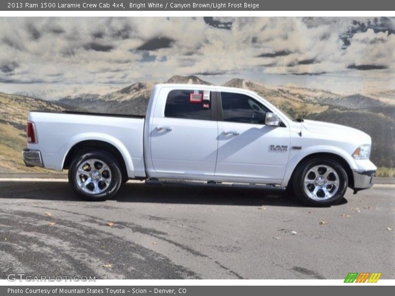 Bright White / Canyon Brown/Light Frost Beige 2013 Ram 1500 Laramie Crew Cab 4x4