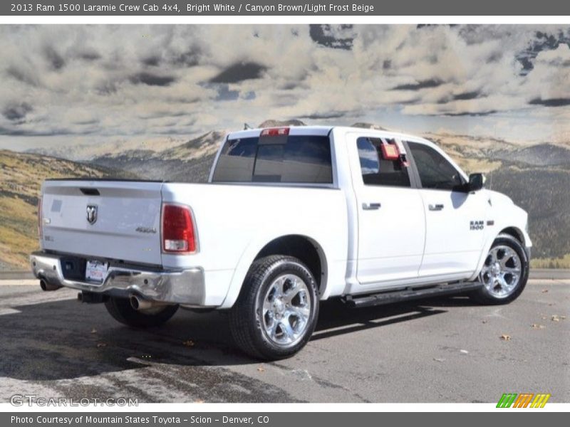 Bright White / Canyon Brown/Light Frost Beige 2013 Ram 1500 Laramie Crew Cab 4x4