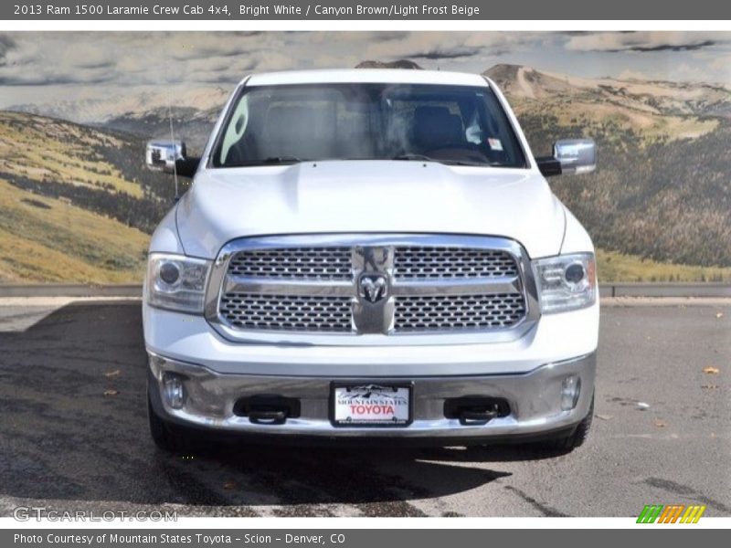 Bright White / Canyon Brown/Light Frost Beige 2013 Ram 1500 Laramie Crew Cab 4x4