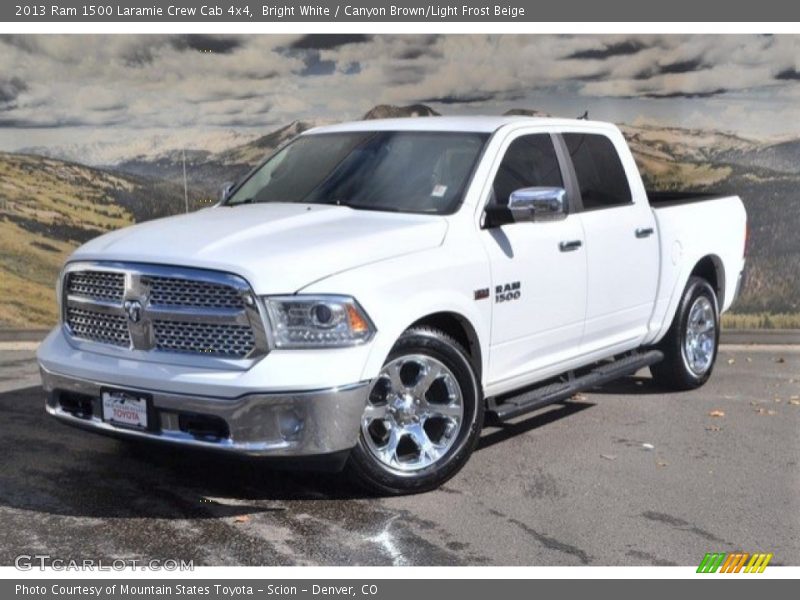 Bright White / Canyon Brown/Light Frost Beige 2013 Ram 1500 Laramie Crew Cab 4x4