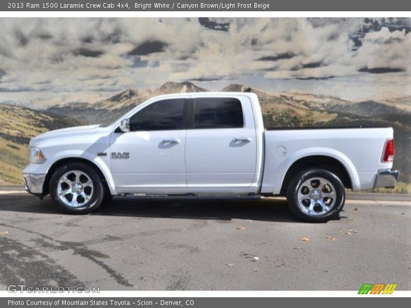 Bright White / Canyon Brown/Light Frost Beige 2013 Ram 1500 Laramie Crew Cab 4x4