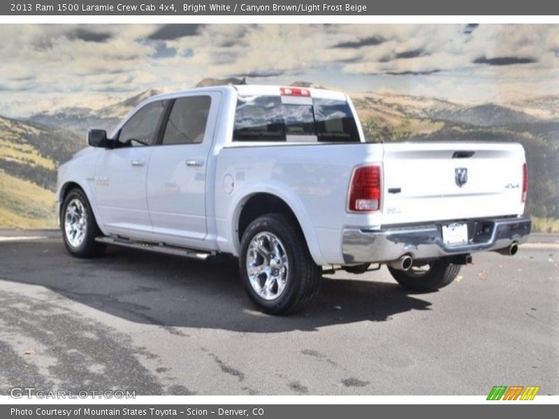 Bright White / Canyon Brown/Light Frost Beige 2013 Ram 1500 Laramie Crew Cab 4x4