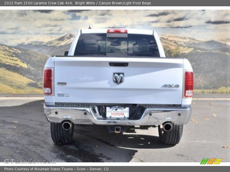 Bright White / Canyon Brown/Light Frost Beige 2013 Ram 1500 Laramie Crew Cab 4x4