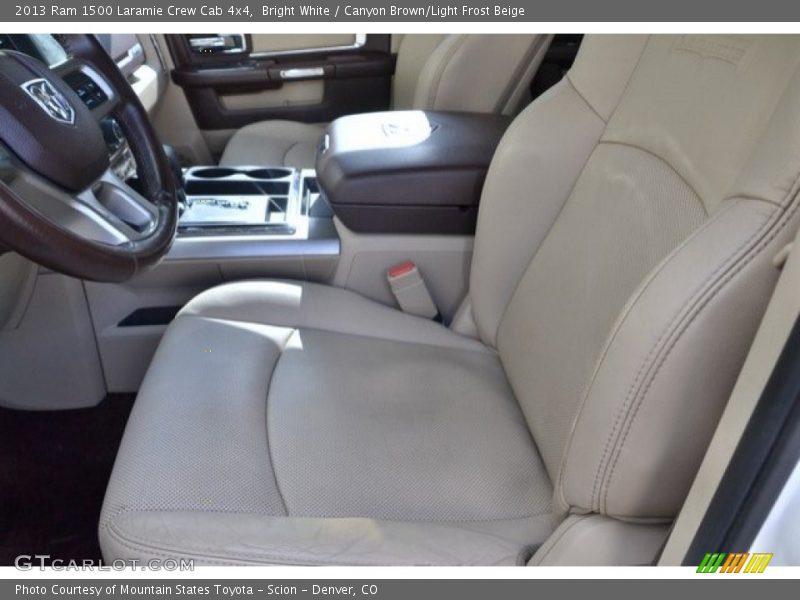 Bright White / Canyon Brown/Light Frost Beige 2013 Ram 1500 Laramie Crew Cab 4x4