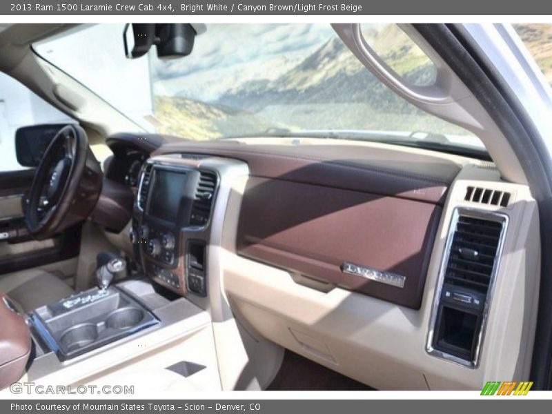 Bright White / Canyon Brown/Light Frost Beige 2013 Ram 1500 Laramie Crew Cab 4x4