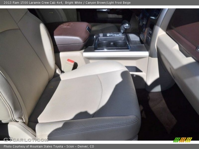 Bright White / Canyon Brown/Light Frost Beige 2013 Ram 1500 Laramie Crew Cab 4x4