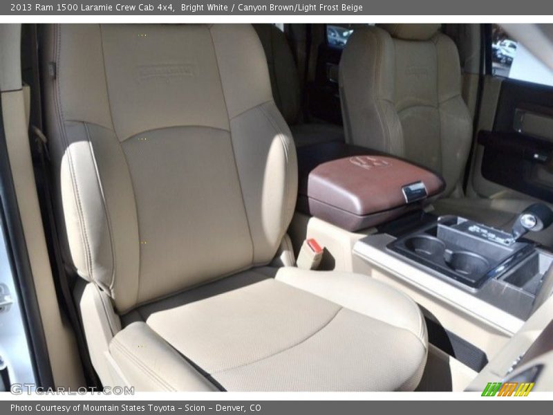 Bright White / Canyon Brown/Light Frost Beige 2013 Ram 1500 Laramie Crew Cab 4x4